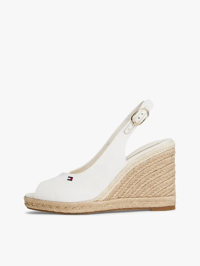 Sandale espadrile cu talpă înaltă și baretă în spate Sandale espadrile cu talpă înaltă și baretă în spate