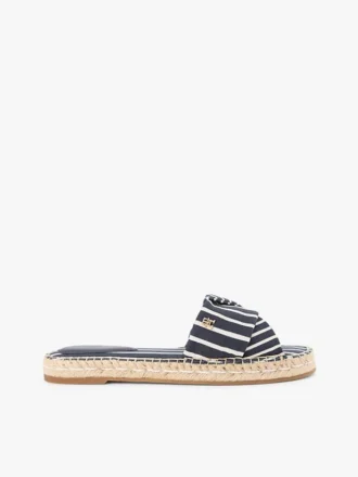 Sandale espadrile din pânză cu dungi