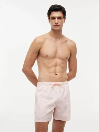 Script Monogram Striped 5″ Swim Trunk