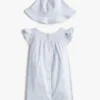 Set cadou cu rochie și pălărie în dungi pentru bebeluși Set cadou cu rochie și pălărie în dungi pentru bebeluși