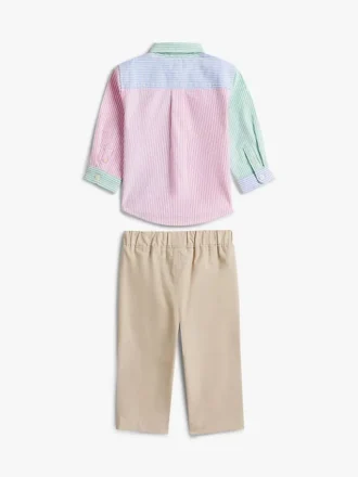 Set cămașă și pantaloni cu dungi pentru bebeluși