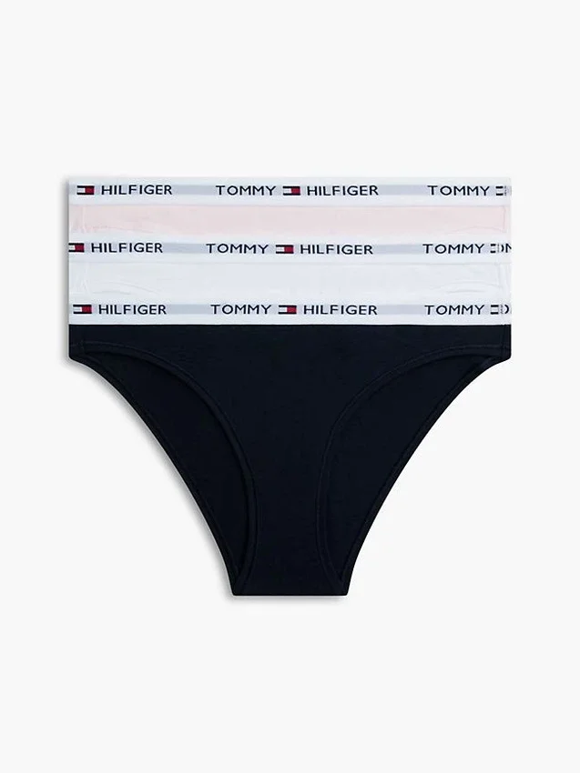 Set de 3 slipuri bikini cu logo Tommy Set de 3 slipuri bikini cu logo Tommy