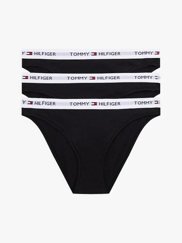 Set de 3 slipuri bikini cu logo Tommy Set de 3 slipuri bikini cu logo Tommy