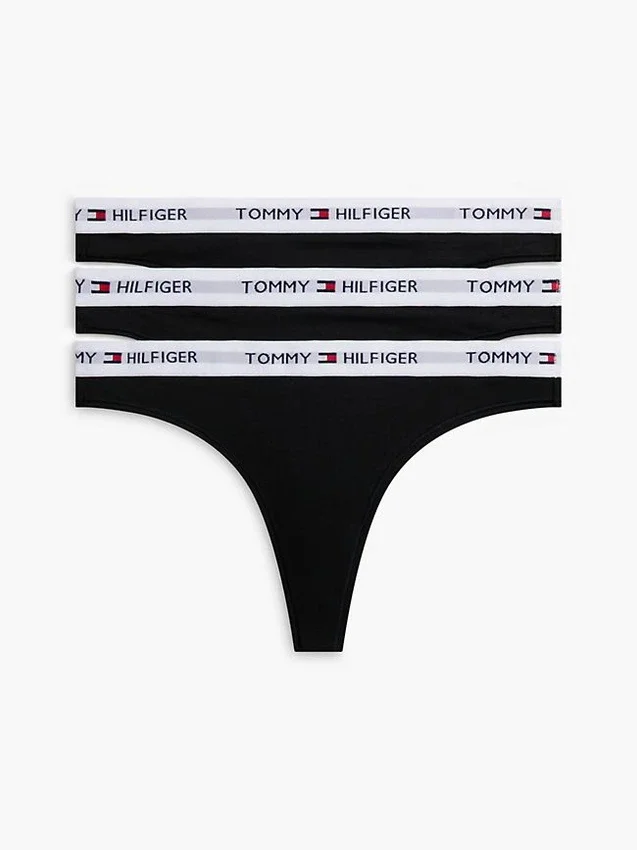 Set de 3 tanga cu logo Tommy Set de 3 tanga cu logo Tommy