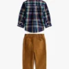 Set de cămașă și pantaloni în carouri pentru bebeluși