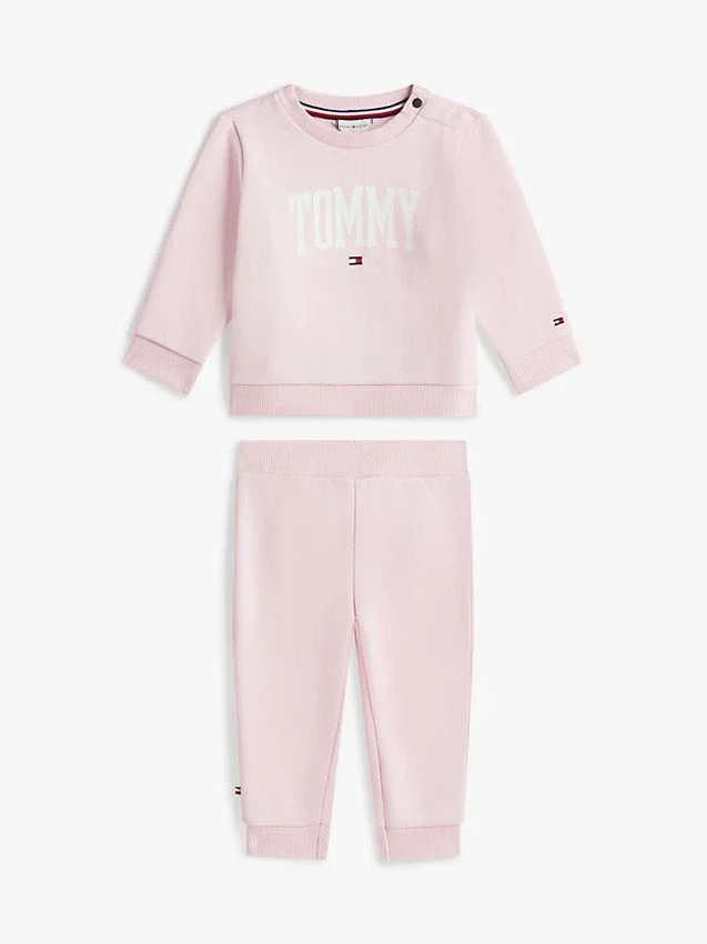 Set de hanorac și pantaloni cu logo Tommy pentru bebeluși Set de hanorac și pantaloni cu logo Tommy pentru bebeluși