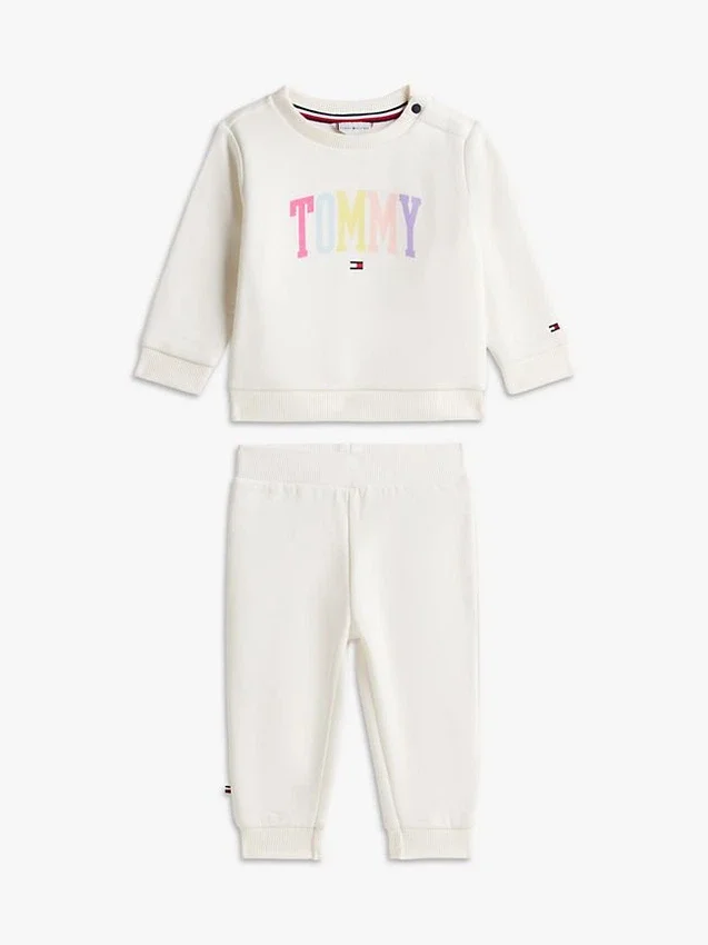 Set de hanorac și pantaloni cu logo Tommy pentru bebeluși Set de hanorac și pantaloni cu logo Tommy pentru bebeluși