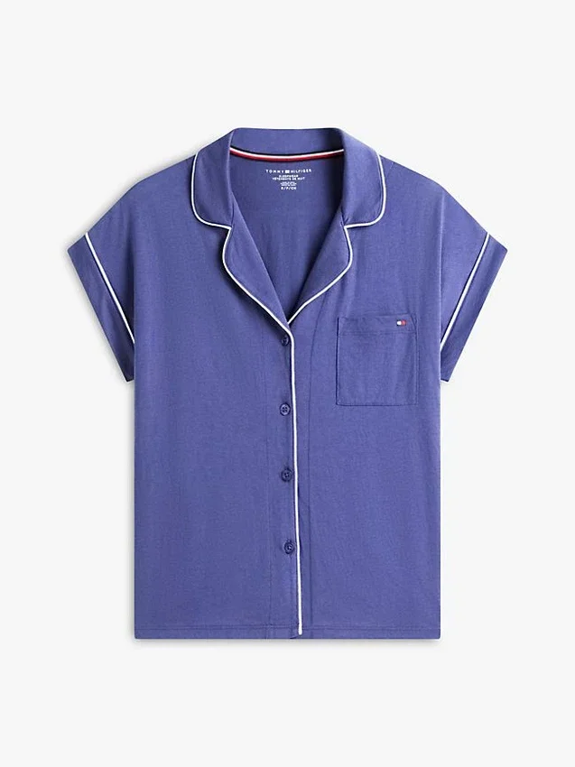Set de pijamale cu cămașă cu mâneci scurte și pantaloni scurți Set de pijamale cu cămașă cu mâneci scurte și pantaloni scurți