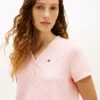 Set de pijamale cu tricou Henley și pantaloni scurți Set de pijamale cu tricou Henley și pantaloni scurți