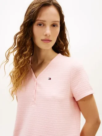 Set de pijamale cu tricou Henley și pantaloni scurți