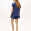 Set de pijamale cu tricou Henley și pantaloni scurți