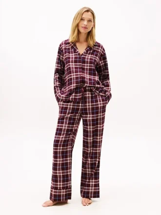 Set de pijamale din flanel cu pantaloni