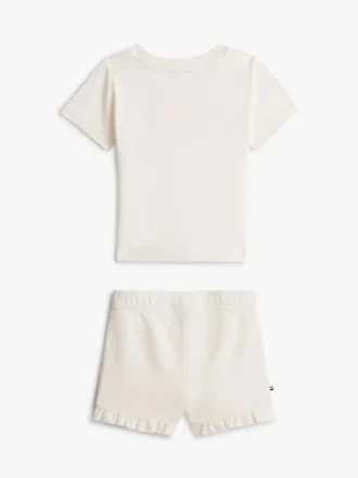 Set de tricou și pantaloni scurți cu logo Tommy pentru bebeluși