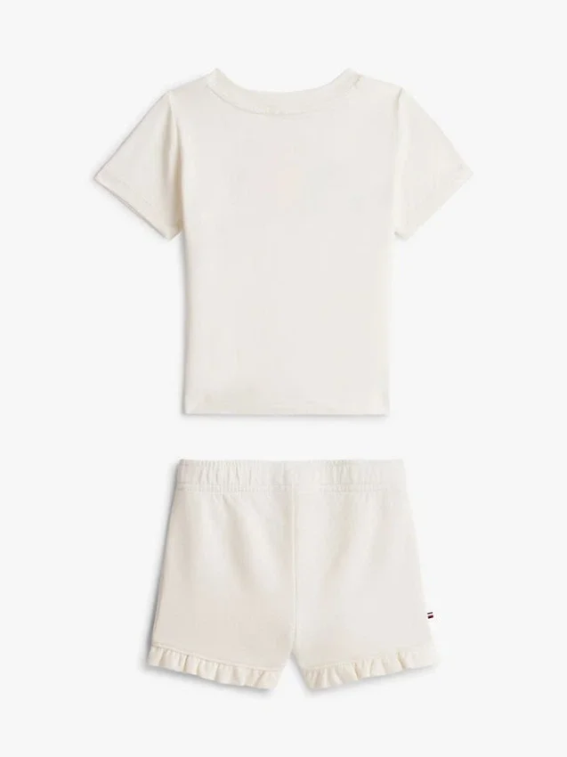 Set de tricou și pantaloni scurți cu logo Tommy pentru bebeluși Set de tricou și pantaloni scurți cu logo Tommy pentru bebeluși