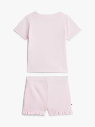 Set de tricou și pantaloni scurți cu logo Tommy pentru bebeluși