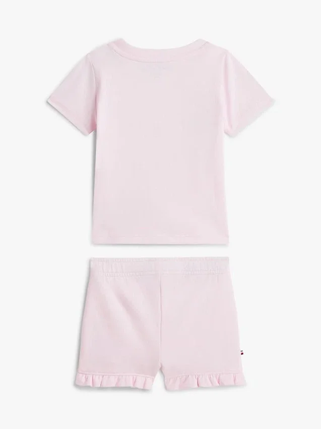 Set de tricou și pantaloni scurți cu logo Tommy pentru bebeluși Set de tricou și pantaloni scurți cu logo Tommy pentru bebeluși