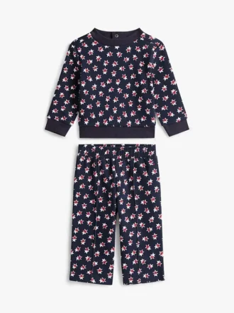 Set pentru bebeluși cu bluză cu stele și pantaloni cu croi larg