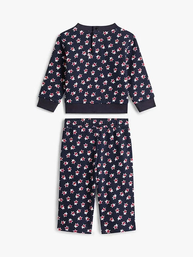 Set pentru bebeluși cu bluză cu stele și pantaloni cu croi larg Set pentru bebeluși cu bluză cu stele și pantaloni cu croi larg