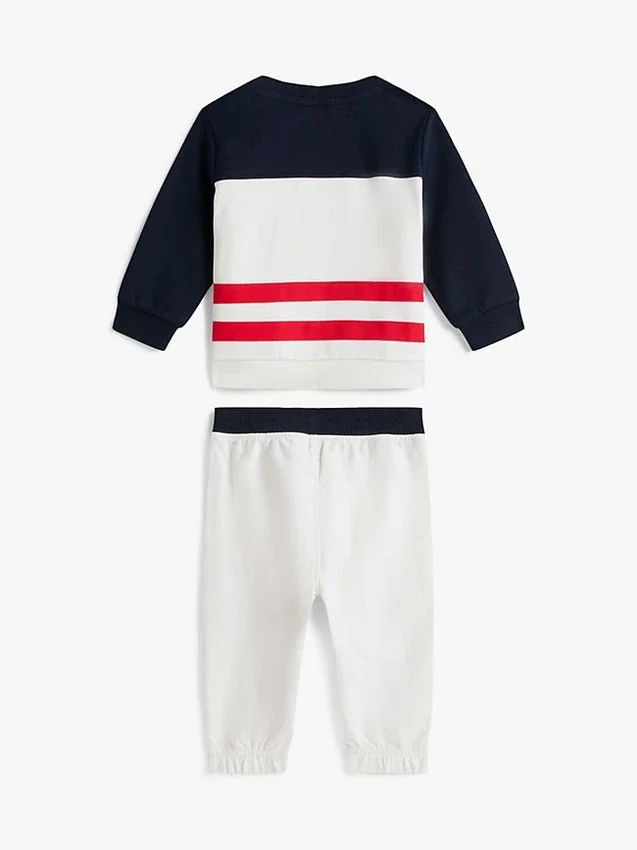 Set pentru bebeluși cu top colorblock și pantaloni jogger Set pentru bebeluși cu top colorblock și pantaloni jogger