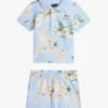 Set polo și pantaloni scurți cu imprimeu floral pentru bebeluși Set polo și pantaloni scurți cu imprimeu floral pentru bebeluși