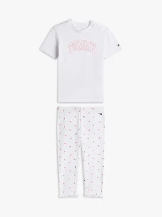 Set tricou și colanți cu model pointelle pentru bebeluși