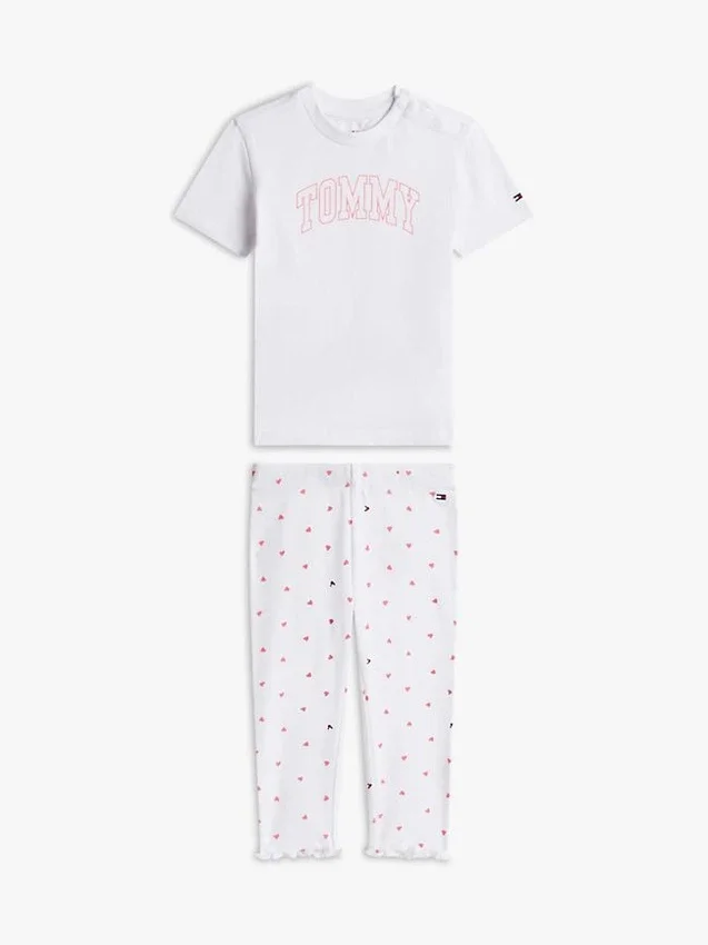 Set tricou și colanți cu model pointelle pentru bebeluși Set tricou și colanți cu model pointelle pentru bebeluși