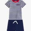 Set tricou și pantaloni scurți cu dungi pentru bebeluși