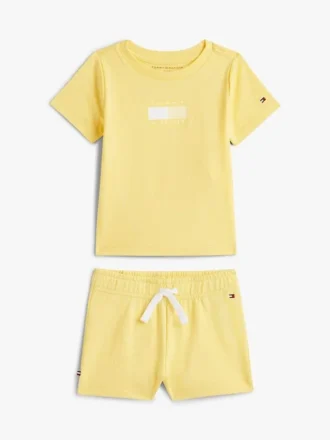 Set tricou și pantaloni scurți cu logo steag pentru bebeluși