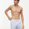 Slip de baie cu monogramă și dungi de 5″ Slip de baie cu monogramă și dungi de 5″