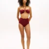 Slip de bikini cu talie înaltă și inel O pentru partea de jos