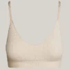 Sutien triunghiular din tricot cu logo, fără căptușeală