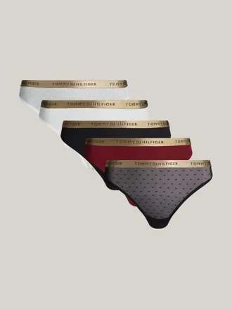 Tanga cu logo pe talie, pachet de 5