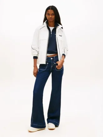 Tommy Jeans Blugi cu talie joasă, croi evazat și buzunare