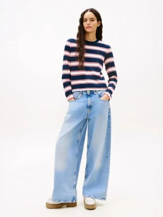 Tommy Jeans Blugi cu talie medie, croi larg și picior larg