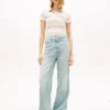 Tommy Jeans Blugi cu talie înaltă și picior larg Tommy Jeans Blugi cu talie înaltă și picior larg