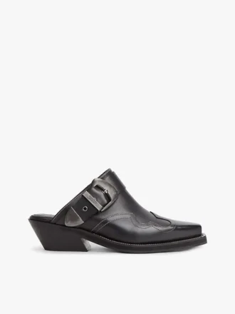 Tommy Jeans Mule din piele în stil western