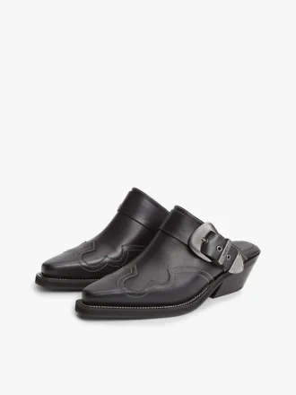 Tommy Jeans Mule din piele în stil western