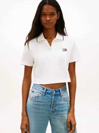 Tommy Jeans Polo cropped cu croială dreptă