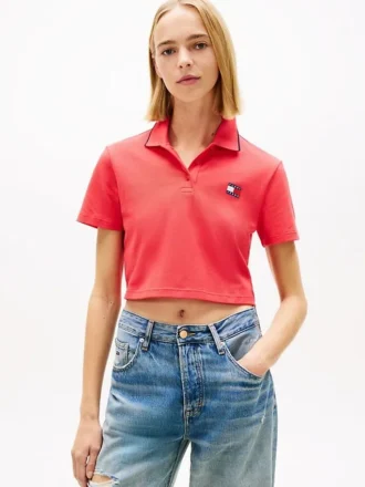 Tommy Jeans Polo cropped cu croială dreptă
