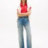Tommy Jeans Polo cropped cu croială dreptă Tommy Jeans Polo cropped cu croială dreptă