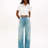 Tommy Jeans Polo cropped cu croială dreptă Tommy Jeans Polo cropped cu croială dreptă