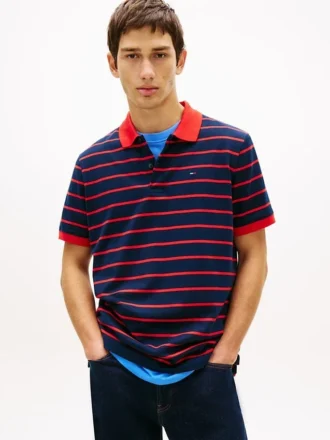 Tommy Jeans Polo cu dungi, croială regular