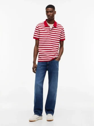 Tommy Jeans Polo cu dungi, croială regular