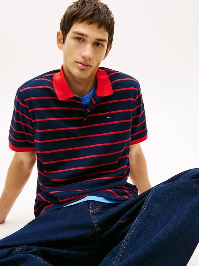 Tommy Jeans Polo cu dungi, croială regular Tommy Jeans Polo cu dungi, croială regular