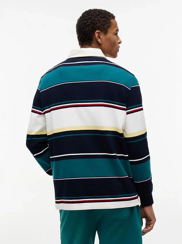 Tommy Jeans Polo relaxat cu dungi în stil rugby Tommy Jeans Polo relaxat cu dungi în stil rugby
