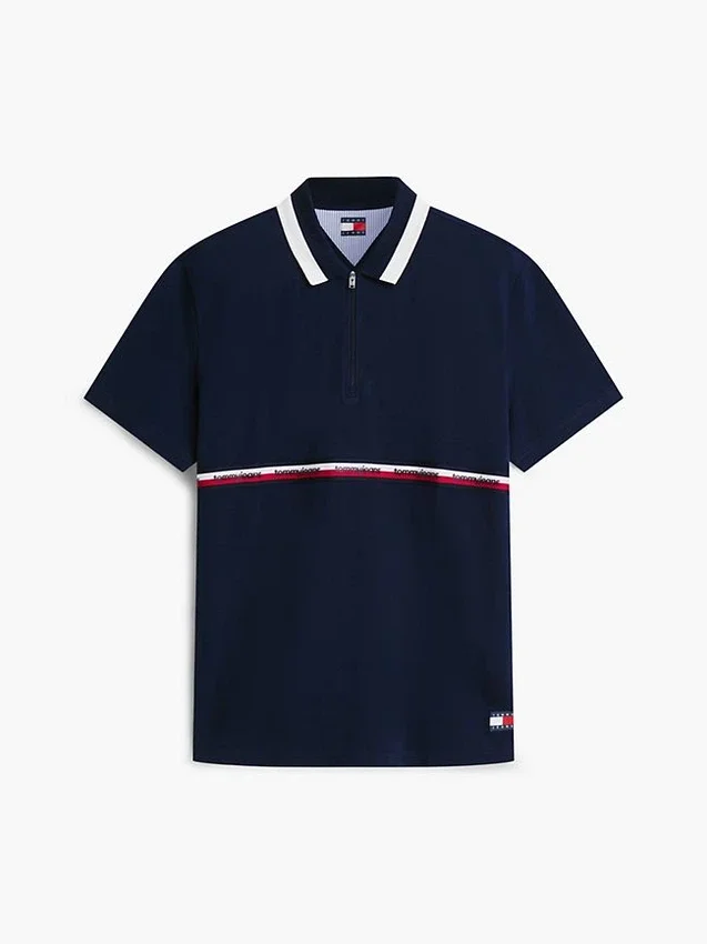 Tommy Jeans Polo relaxat cu fermoar pe un sfert Tommy Jeans Polo relaxat cu fermoar pe un sfert