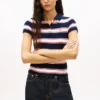 Tommy Jeans Polo slim fit din tricot cu nervuri
