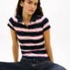 Tommy Jeans Polo slim fit din tricot cu nervuri