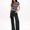 Tommy Jeans Polo slim fit din tricot cu nervuri