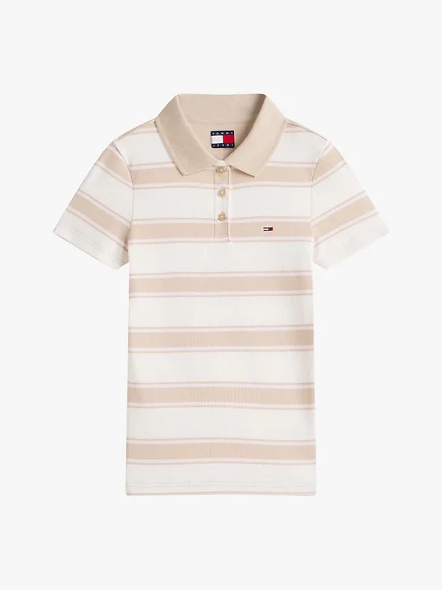 Tommy Jeans Polo slim fit din tricot cu nervuri Tommy Jeans Polo slim fit din tricot cu nervuri